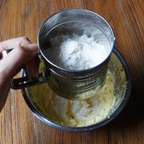 Sift the flour to butter mixture