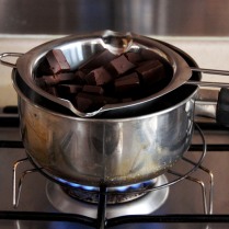 Melt choc over boiling water