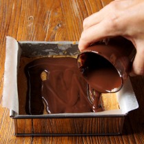 Pour the chocolate over