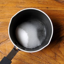 Sugar+water in a pan