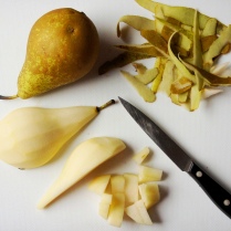 Peel and core pears